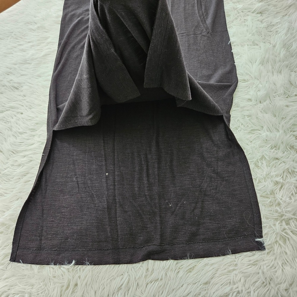 Madewell Womens V-Neck Midi Dress Charcoal Gray Sleeveless Side Slit Size M - Picture 6 of 7